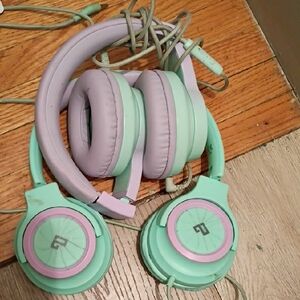 Mint and Lavender Over-Ear Headphones